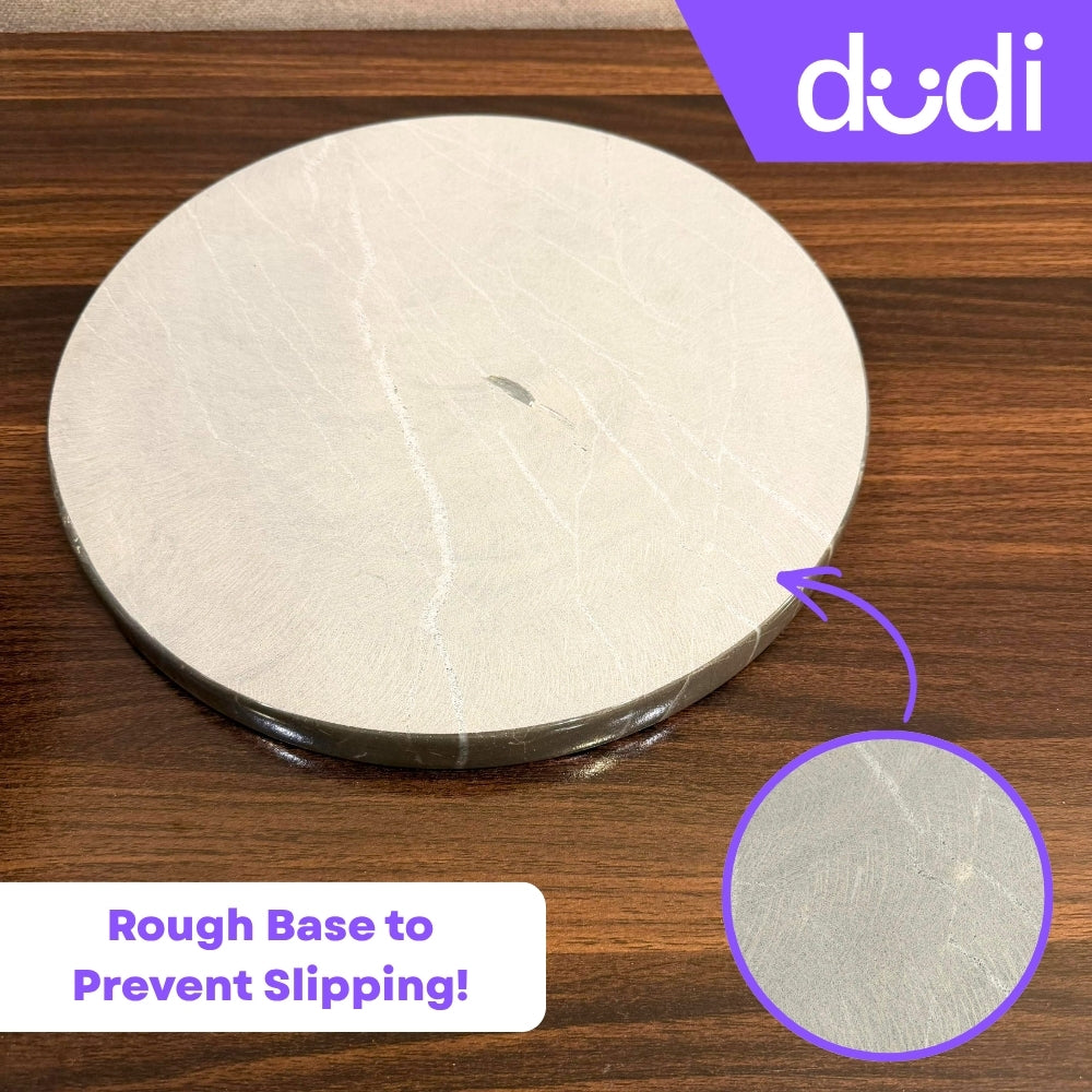 Jungle Green & Armani Grey Natural Marble | Multipurpose Round Trays | 12 Inches